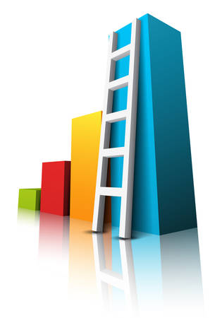 Vector illustration of graph with ladder. のイラスト素材