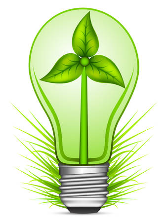 Eco concept with bulb. Vector illustration.のイラスト素材