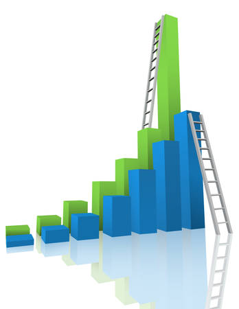 Vector illustration of graph with ladder. のイラスト素材