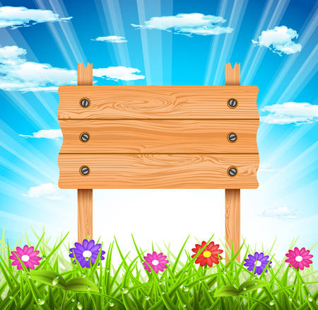 Vector illustration of spring landscape.のイラスト素材