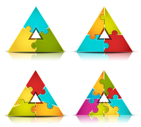 Vector illustration of colorful puzzle.のイラスト素材