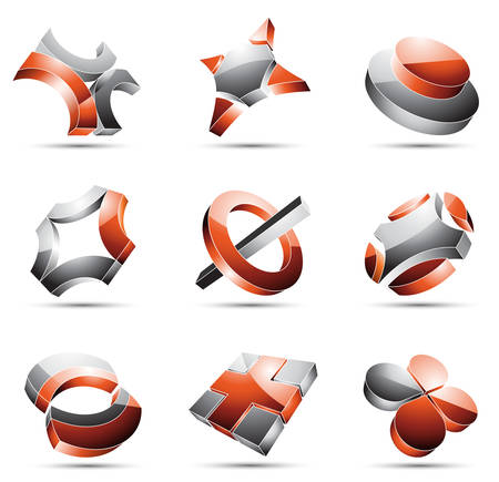 Vector set of abstract design elements.のイラスト素材