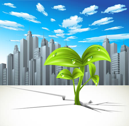 Vector illustration of downtown district. のイラスト素材