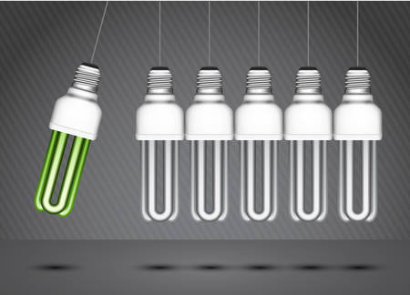 Eco concept with light bulbs.のイラスト素材