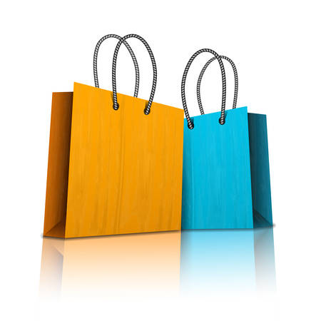 Vector illustration of shopping bags on white. のイラスト素材