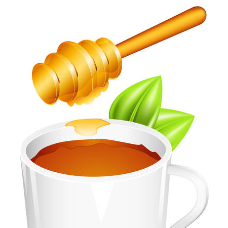 Vector illustration of tea cup with honey.のイラスト素材