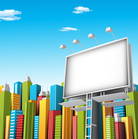 Vector illustration of cartoon city. のイラスト素材