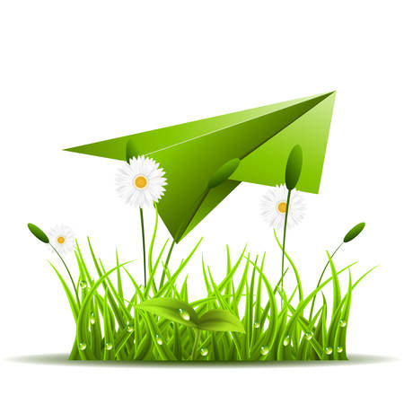Eco concept withpaper airplane.のイラスト素材