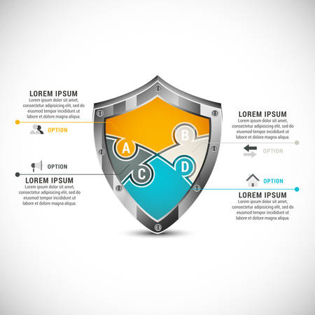 Vector illustration of business  infographic made of puzzle. のイラスト素材