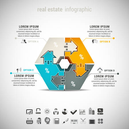 Vector illustration of real estate infographic. EPS10.のイラスト素材