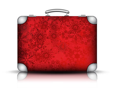illustration of suitcase with snowflakes.のイラスト素材