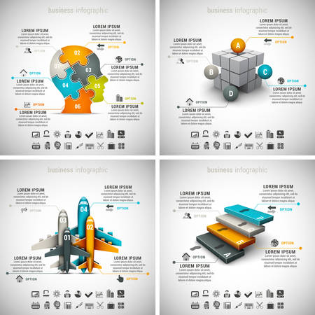 Vector set of different business infographics. Vol.1.のイラスト素材