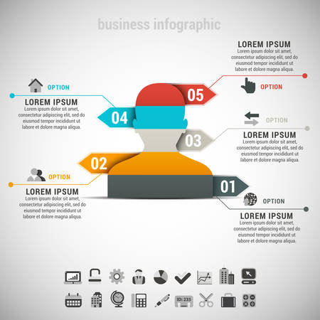 Vector illustration of business infographic made of businessman.のイラスト素材