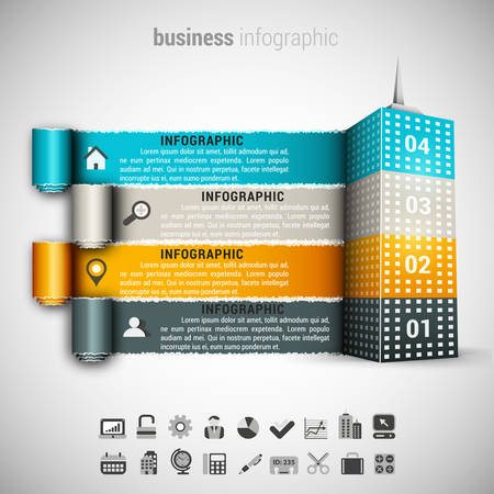 illustration of business infographic made of building.のイラスト素材