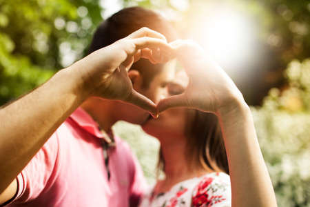 A couple relaxing in the nature.の写真素材