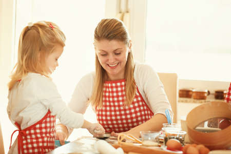 Happy family moments. Selective focus on egg.の写真素材