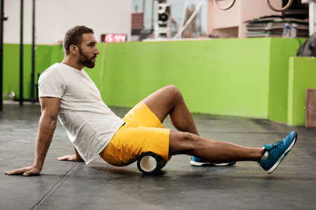 Young athlete man is preparing for training.の写真素材