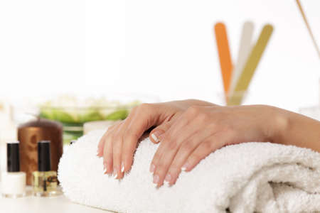 Well manicured nails. Spa concept. の写真素材