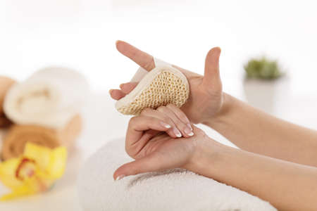 Well manicured nails. Spa concept. の写真素材