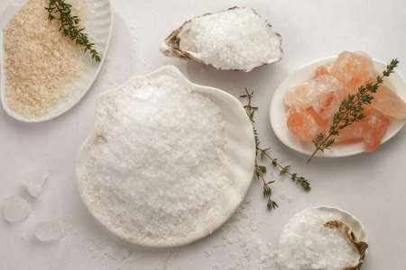 different salts in white tonesの写真素材