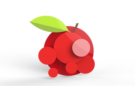 Rendered apple in vector-look. Can be used as is or for pie charts or signage.の写真素材