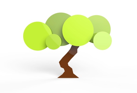 Rendered tree in vector-look. Can be used as is or for pie charts or signage.の写真素材