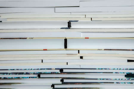 Books, white texture, science and education. Reading and writing concept. Useful.の写真素材