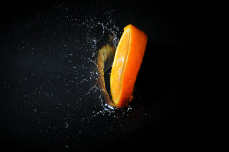 orange splashの写真素材