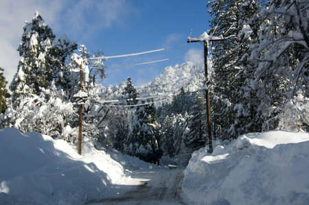 winter road in the muntainsの写真素材