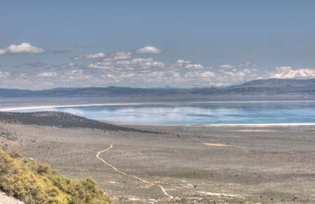 panoramic view of mono lake, californiaの写真素材