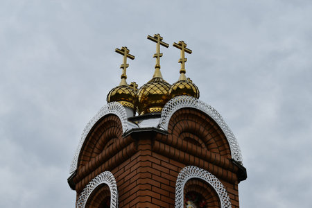 small domes with crosses on a sky background