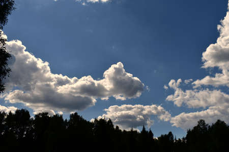 clouds in the evening skyの写真素材