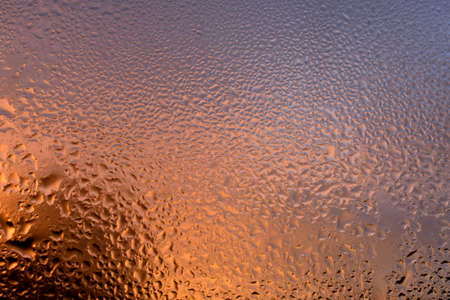 drops on glass at dawnの写真素材