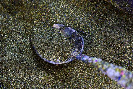 small sequins for decorating Christmas ballsの写真素材