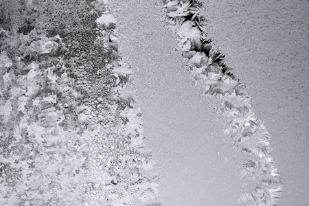 ice patterns on window glassの写真素材