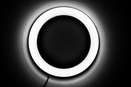 contrast photo of the ring lampの写真素材