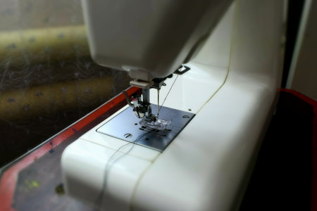 presser foot with a needle on a sewing machineの写真素材