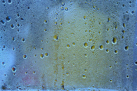 condensation in the form of drops on glassの写真素材