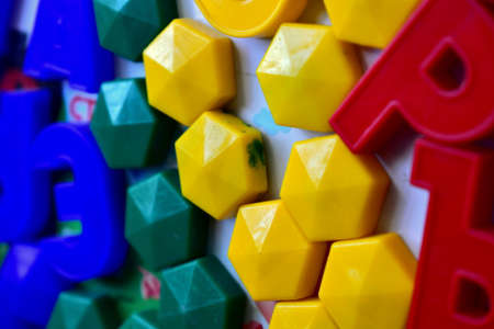 plastic items on the magnetic boardの写真素材