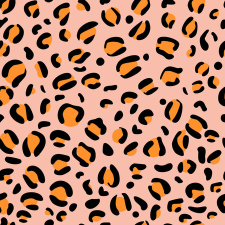 Leopard spots are a seamless pattern of natural color. Yellow-orange animal print. Trends. Black...