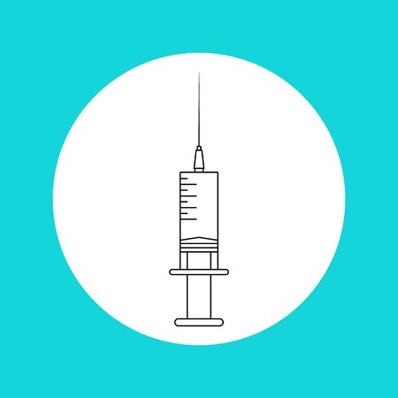 Icon of a medical syringe.Injection.A medical needle.Tools for the doctor.Vector illustrationのイラスト素材