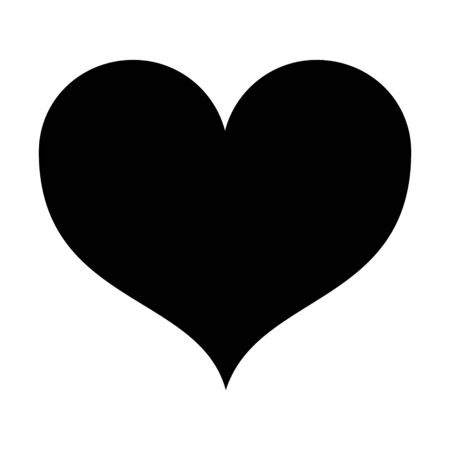 Black heart flat illustration.Valentine's day, wedding. Symbol of love.Vector illustrationのイラスト素材