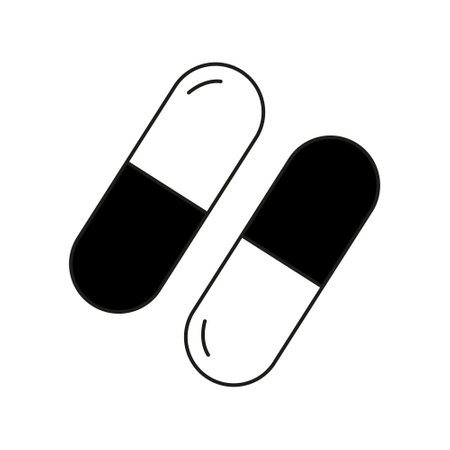 Flat collection with black capsules icon on white background. vector illustration. vector template. healthcareのイラスト素材