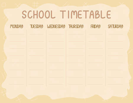 A simple timetable for the week. Go back to school timetable template.のイラスト素材