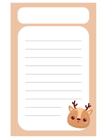 Note of cute animal label illustration. Memo, paper, kindergarten, name tag, kid icon. vector drawing. writing paper.のイラスト素材