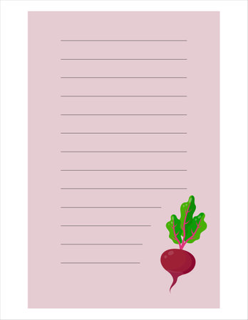 Note of cute vegetable label illustration. memo, paper. vector drawing. writing paper.のイラスト素材