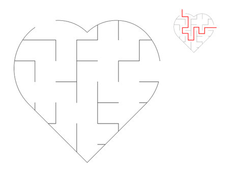 Heart Maze, a puzzle game with mazes. A maze game. A maze with answersのイラスト素材