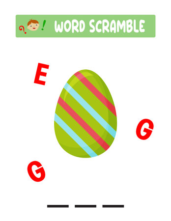 Word scramble. kid's educational games. Easter Gameのイラスト素材