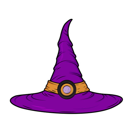 Purple witch hat. A Halloween accessory. Witch Clothes.のイラスト素材