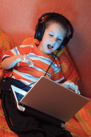 Young kid with laptop